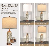 Ikopyal Coastal Nautical Lamp Farmhouse Table Lamps For Living Room Bedroom