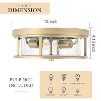 Odorpower Gold Flush Mount Ceiling Light Fixture With Glass Brass Ceiling Light Fixture For Bedroom Indoor Outdoor Ceiling Ligh