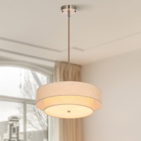 Vonluce 4Light Modern Chandeliers 18 Chandeliers For Dining Room With 2Layer Fabric Shade E26 Bases Adjustable Swivel Join