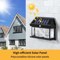 Ruwq 2Pcs Solar Wall Mount Light, Motion Sensor Outdoor Lights With 3 Lighting Modes Dusk To Dawn, Ip65 Waterproof Solar Security Lights For Garden Yard Patio Fence Garage Outside Porches Decorative