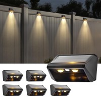 Vtuik Solar Lights Outdoor Waterproof Fence Lights Solar Powered Warm White Dusk To Dawn Deck Light Bright Solar Wall Lights