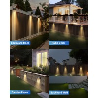 Vtuik Solar Lights Outdoor Waterproof Fence Lights Solar Powered Warm White Dusk To Dawn Deck Light Bright Solar Wall Lights