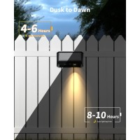 Vtuik Solar Lights Outdoor Waterproof Fence Lights Solar Powered Warm White Dusk To Dawn Deck Light Bright Solar Wall Lights