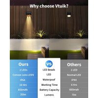 Vtuik Solar Lights Outdoor Waterproof Fence Lights Solar Powered Warm White Dusk To Dawn Deck Light Bright Solar Wall Lights