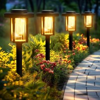 Gigalumi Solar Pathway Lights 6 Pack Garden Solar Outdoor Lights Ip65 Waterproof Landscape Lighting For Yard And Walkway Sola