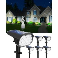 6 Pack Solar Powered Outdoor Spot Lights Outside Landscape Waterproof 24 Leds Spotlights Dusk To Dawn For House Yard Tree, Plants, Walls, Path, Fountain, Statues, Superior Accent Lighting, 3 Modes