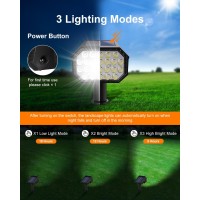 6 Pack Solar Powered Outdoor Spot Lights Outside Landscape Waterproof 24 Leds Spotlights Dusk To Dawn For House Yard Tree, Plants, Walls, Path, Fountain, Statues, Superior Accent Lighting, 3 Modes