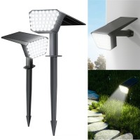 Dealgadgets Solar Spot Lights Outdoor Ip65 Waterproof 44 Led Landscape Spotlights Solar Powered Spotlight With Auto Onoff And