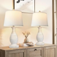 Partphoner 226 Boho Table Lamps Bedroom Living Room Set Of 2 Vintage Rustic Table Lamps Nightstand Bedside Lamp Led Bulbs I