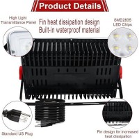 Indmird 2 Pack 100W Led Outdoor Flood Light Exterior Flood Lights Led Stadium Lights Plug In Flood Light For Yard Garden P