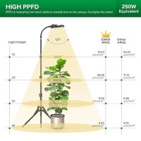 Sansi Grow Light With Stand Full Spectrum 250W Equiv Led Floor Plant Light For Indoor Plants Grow Lamp With Onoff Switch Op