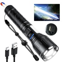 Morevac Flashlights High Lumens Rechargeable 100 000Lm Super Bright Tactical Magnetic Led Flashlight Powerful Flash Light With