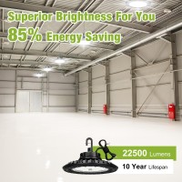 Yxl 150W Super Bright High Bay Led Lights Ufo High Bay Led Shop Lights 22500Lm 5000K 010V Dimmable Us Plug 5 Cable 100277V