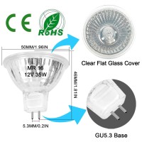 Mr16 Halogen Bulb 35W Dimmable 12V Gu53 Bipin Base Spotlight With Long Lifespan 6 Pack Mr16 Bulbs With Clear Glass Cover For