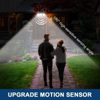 Emaner Motion Sensor Outdoor Lights Dusk To Dawn Porch Flood Light 5000K 4Mode 2800Lm Wired Security Spotlight For Soffit Un