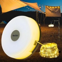 Ellasay Camping Lights String Outdoor Rechargeable Camp Tent Light Waterproof 5 Lighting Modes 30S Roll Up Portable Hangi