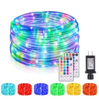 Nazuwke 49Ft Led Rope Lights For Outside 18 Colors Changing Outdoor Fairy String Lights With Remotes Waterproof 150 Leds Color