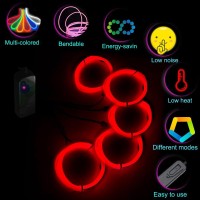 Maxlax El Wire Portable Neon Lights El Wire 5 In 1 Meter Electroluminescent Wire For Halloween Decoration Christmas Party Bl