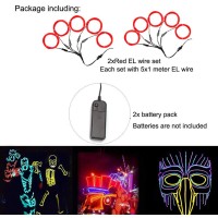 Maxlax El Wire Portable Neon Lights El Wire 5 In 1 Meter Electroluminescent Wire For Halloween Decoration Christmas Party Bl