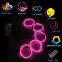 Maxlax El Wire Portable Neon Lights El Wire 5 In 1 Meter Electroluminescent Wire For Halloween Decoration Christmas Party Bl