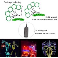 Maxlax El Wire Portable Neon Lights El Wire 5 In 1 Meter Electroluminescent Wire For Halloween Decoration Christmas Party Bl