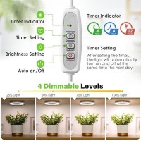 Lordem 63 Ceiling Grow Light For Indoor Plants 72 Leds Full Spectrum Halo Plant Light Under Cabinet Growing Lamp With 48