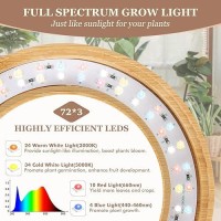 Lordem Bamboo Ceiling Grow Lamp For Indoor Plants 216 Leds Full Spectrum Halo Plant Light 63 Under Cabinet Grow Lights Wit