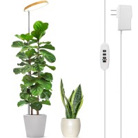 Lbw 2024 Bamboo Plant Grow Light 82 Leds Full Spectrum Grow Lamp For Indoor Plants 4Level Brightness Round Plant Light With 4