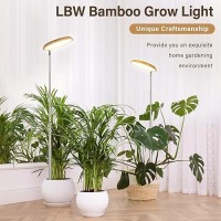 Lbw 2024 Bamboo Plant Grow Light 82 Leds Full Spectrum Grow Lamp For Indoor Plants 4Level Brightness Round Plant Light With 4