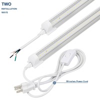 Epestoec 4Pack Led Shop Light 2Ft V Shape Integrated T8 Led Tube Light 3000Lm 20W 5000K Super Bright White High Output Linkable