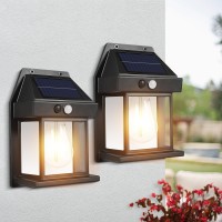 Solar Lights Outdoor Dusk To Dawn Solar Wall Sconce Motion Sensor 3 Lighting Modes Waterproof Solar Security Wall Lantern Ligh