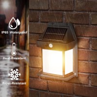 Solar Lights Outdoor Dusk To Dawn Solar Wall Sconce Motion Sensor 3 Lighting Modes Waterproof Solar Security Wall Lantern Ligh