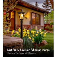 Solar Post Lights 3000K Solar Lamp Post Light Fixture With Pier Mount Base Dusk To Dawn Solar Post Lights Outdoor Waterproof F