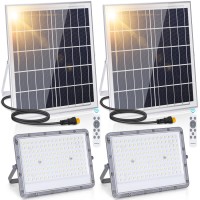 Aigostar - Outdoor Led Spotlight With Solar Panel, 200W, White Light 6500K. Super Bright Spotlight With Solar Panel. Protection Degree Ip65/Ik08, Solar Spotlight With Remote Control And Timer