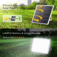 Aigostar - Outdoor Led Spotlight With Solar Panel, 200W, White Light 6500K. Super Bright Spotlight With Solar Panel. Protection Degree Ip65/Ik08, Solar Spotlight With Remote Control And Timer