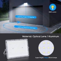 Aigostar - Outdoor Led Spotlight With Solar Panel, 200W, White Light 6500K. Super Bright Spotlight With Solar Panel. Protection Degree Ip65/Ik08, Solar Spotlight With Remote Control And Timer