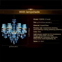 Oufula Blue Style Crystal Pendent Lamp European Candle Art Lamp Living Room Restaurant Bedroom Chandelier (B 8 Lights)