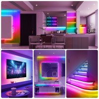 Daybetter 164 Ft Led Lights For Bedroom Led Strip Lights Rgb 5050 Color Changing With App Control Remote Color Changing Music