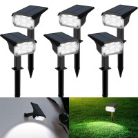 Jvgoo Solar Spot Lights Outdoor, Ip65 Waterproof 38 Leds Bright Solar Lights, Usb & Solar Powered Auto On/Off 3 Modes Solar Landscape Lights For Outside Garden Lawn Pathway, 6 Pack