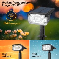 Jvgoo Solar Spot Lights Outdoor, Ip65 Waterproof 38 Leds Bright Solar Lights, Usb & Solar Powered Auto On/Off 3 Modes Solar Landscape Lights For Outside Garden Lawn Pathway, 6 Pack