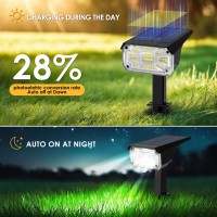 Jvgoo Solar Spot Lights Outdoor, Ip65 Waterproof 38 Leds Bright Solar Lights, Usb & Solar Powered Auto On/Off 3 Modes Solar Landscape Lights For Outside Garden Lawn Pathway, 6 Pack