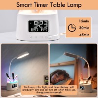 Wilit Led Desk Lamps For Home Office With Pen Holder Table Lamp For Bedroom With Usb Charging Port Clock Rgb Night Light St