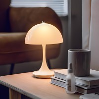 Divekid Cordless Mushroom Table Lamp With Touch Sensor 3 Color Stepless Dimmable Portable Battery Operated Lights For Bedroom D