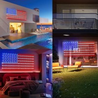 Renoliss American Flag Light Solar Powered 420 Led Ip65 Waterproof Extra Large 66X33Ft July 4Th Patriotic Decorations