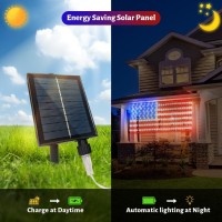 Renoliss American Flag Light Solar Powered 420 Led Ip65 Waterproof Extra Large 66X33Ft July 4Th Patriotic Decorations