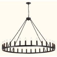 Celimi Black Wagon Wheel Chandelier 32-Lights 53 Inch Farmhouse Lighting Fixtures Ceiling Industrial Round Pendant Light Chandeliers Farmhouse Light Fixtures For High Ceilings,Living Room,Foyer