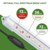 2 Bars 16 Grow Lights For Indoor Plants 120 Leds Full Spectrum Plant Grow Light Strips With Auto Onoff Timer 3912Hrs 10 B