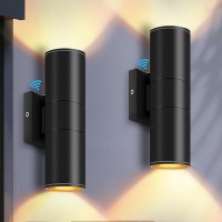 Ridalux Dusk To Dawn Outdoor Wall Lights: 2 Pack Sensor Waterproof Cylinder Up Down Lights - Aluminum Modern Outdoor Wall Sconce For Porch Patio