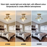 Qgiytp Gold 3Light Semi Flush Mount Ceiling Light Fixture Metal Farmhouse Vintage Chandelier Circle Ceiling Lamp For Bathroom K