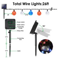 2Pack Solar String Lights Outdoor Total 52Ft 80 Led Crystal Globe Lights With 8 Lighting Modes Waterproof Solar Powered Light